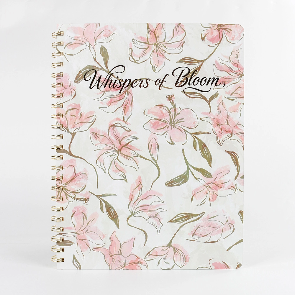 Full view of premium pink floral notebook Full view of premium pink floral notebook