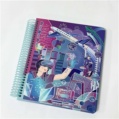 „A5 Spiral Notebook“ kietas viršelis pritaikomas 80 išklotų puslapių PET ritės planuotojas OEM/ODM studentams ir verslui